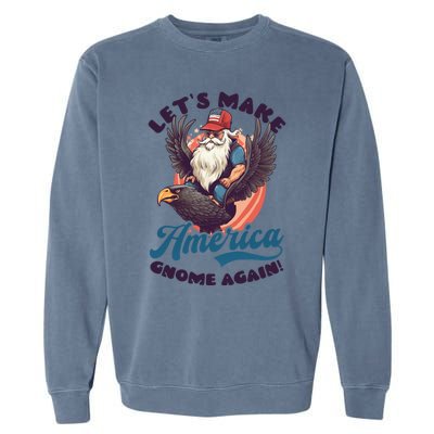 Make America Gnome Design 4th July American Gnome Great Gift Garment-Dyed Sweatshirt