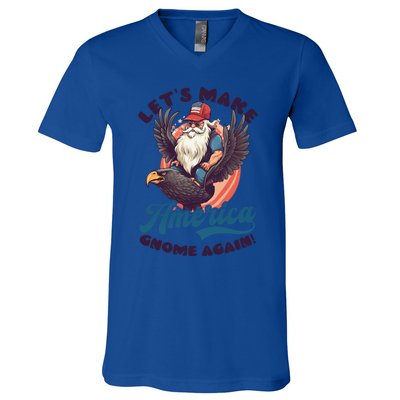 Make America Gnome Design 4th July American Gnome Great Gift V-Neck T-Shirt