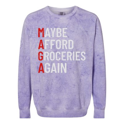 Maybe Afford Groceries Again Colorblast Crewneck Sweatshirt