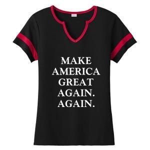 Make America Great Again Again Pro America Trump 2024 Election Ladies Halftime Notch Neck Tee