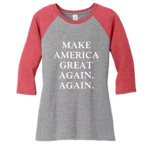 Make America Great Again Again Pro America Trump 2024 Election Women's Tri-Blend 3/4-Sleeve Raglan Shirt