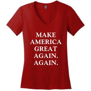 Make America Great Again Again Pro America Trump 2024 Election Women's V-Neck T-Shirt