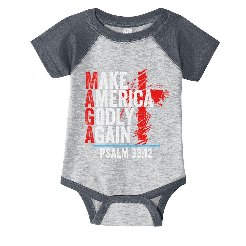 Make America Godly Again Psalm 33 12 Infant Baby Jersey Bodysuit
