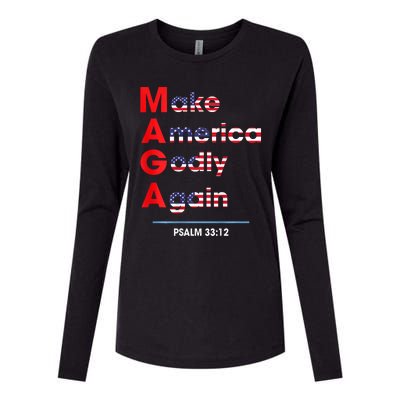 Make America Godly Again (On Back) Womens Cotton Relaxed Long Sleeve T-Shirt