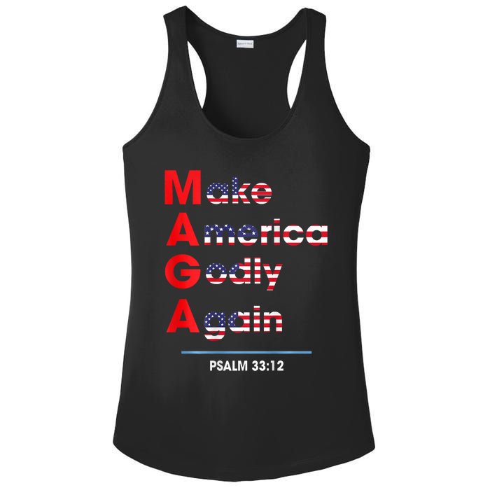 Make America Godly Again (On Back) Ladies PosiCharge Competitor Racerback Tank