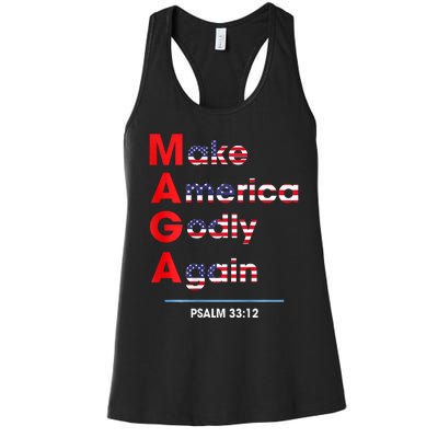 Make America Godly Again (On Back) Women's Racerback Tank