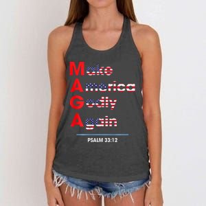 Make America Godly Again (On Back) Women's Knotted Racerback Tank