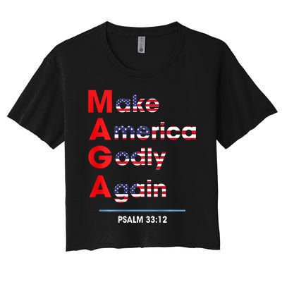 Make America Godly Again (On Back) Women's Crop Top Tee