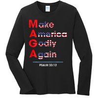 Make America Godly Again (On Back) Ladies Long Sleeve Shirt