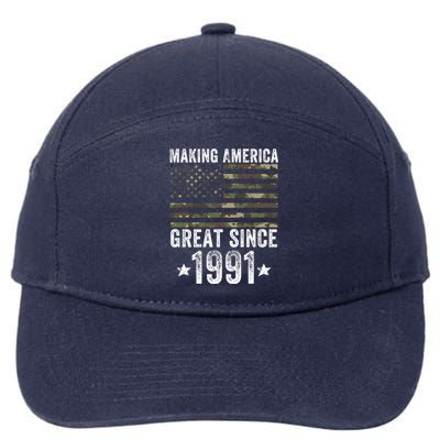 Making America Great Since 1991 30th Birthday 30 Years Old Cute Gift 7-Panel Snapback Hat