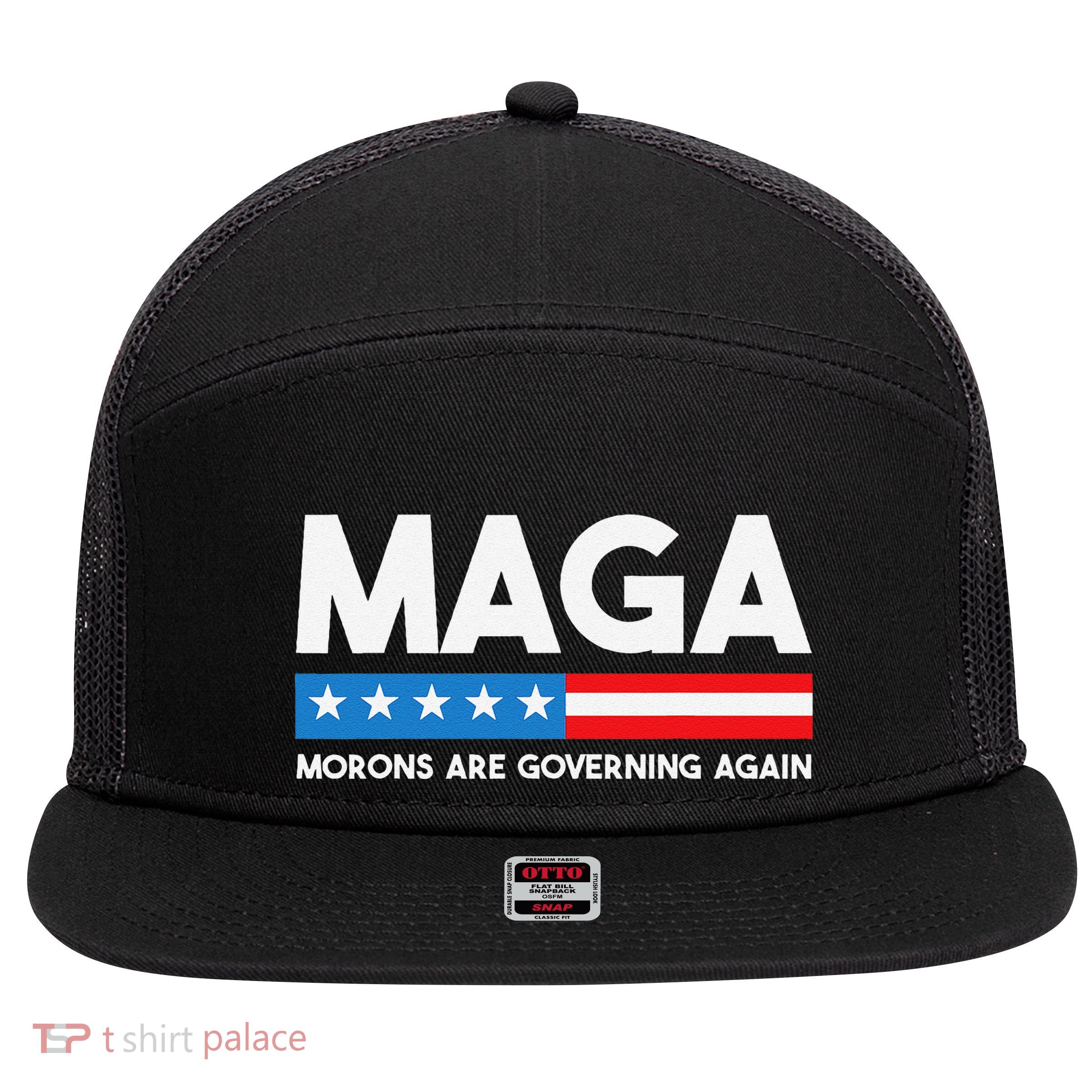 Morons Are Governing Again Funny Anti 7 Panel Mesh Trucker Snapback Hat