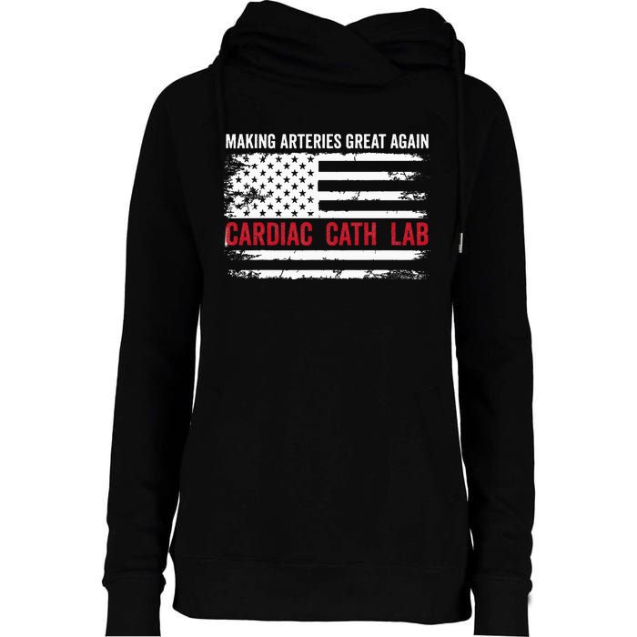 Making Arteries Great Again Womens Funnel Neck Pullover Hood