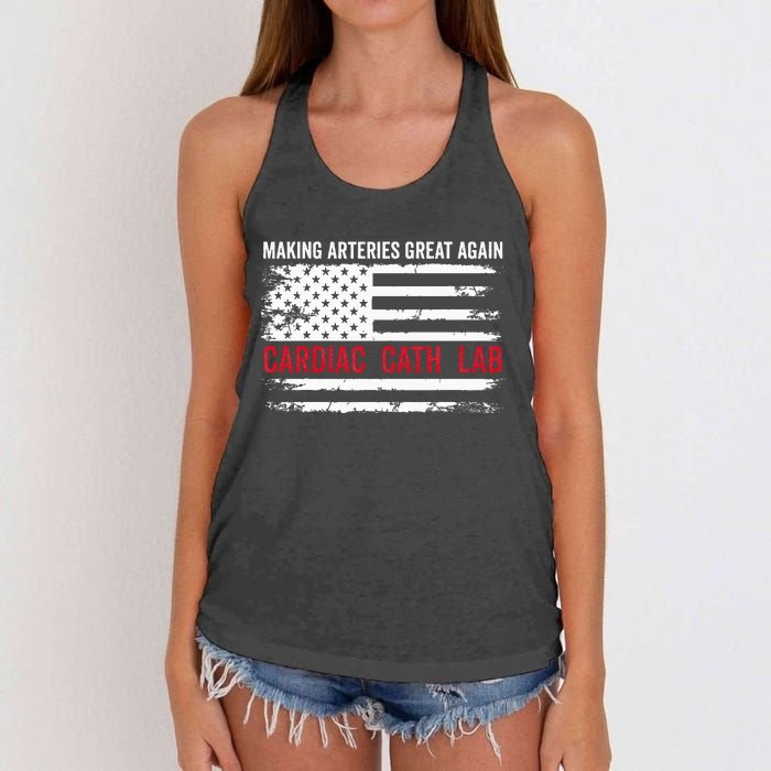 Making Arteries Great Again Women's Knotted Racerback Tank