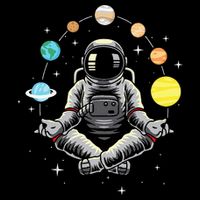 Meditating Astronaut Galaxy Spaceman Astronomer Cosmos Flexfit Unipanel Trucker Cap