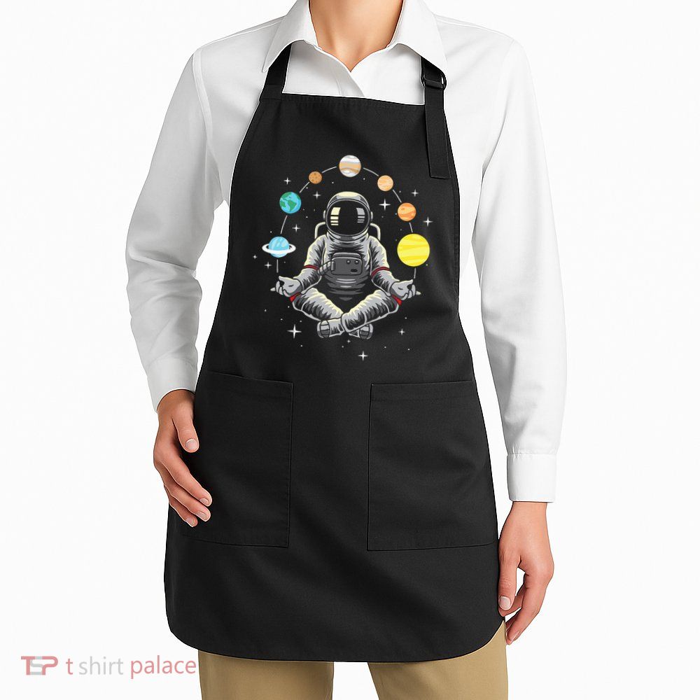 Meditating Astronaut Galaxy Spaceman Astronomer Cosmos Apron