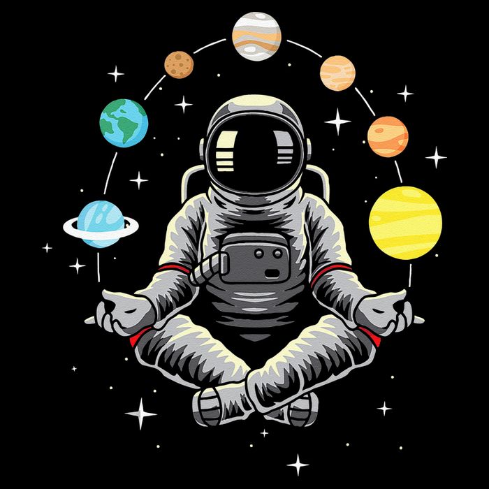 Meditating Astronaut Galaxy Spaceman Astronomer Cosmos Drawstring Bag