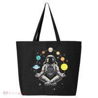 Meditating Astronaut Galaxy Spaceman Astronomer Cosmos 25L Jumbo Tote