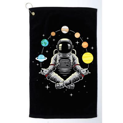 Meditating Astronaut Galaxy Spaceman Astronomer Cosmos Golf Towel