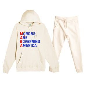 Morons Are Governing America Premium Hooded Sweatsuit Set