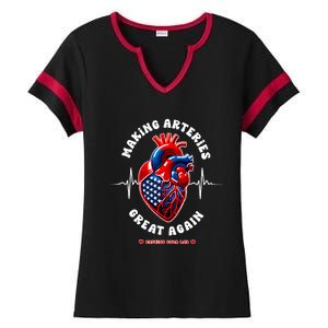 Making Arteries Great Again Cardiac Cath Lab Ladies Halftime Notch Neck Tee