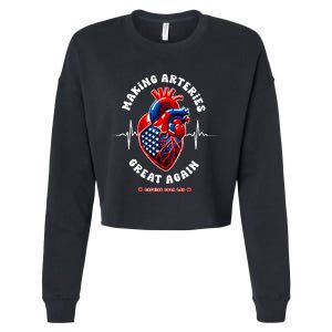 Making Arteries Great Again Cardiac Cath Lab Cropped Pullover Crew