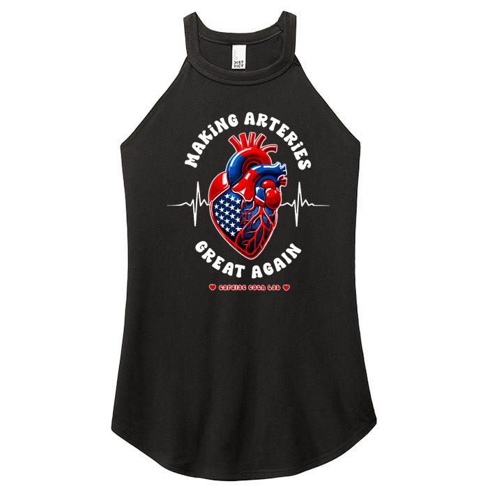 Making Arteries Great Again Cardiac Cath Lab Women's Perfect Tri Rocker Tank