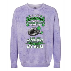 Me And Grandma Are More Than Besties Lucky Grandma And Grandkids Colorblast Crewneck Sweatshirt