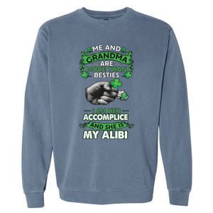 Me And Grandma Are More Than Besties Lucky Grandma And Grandkids Garment-Dyed Sweatshirt