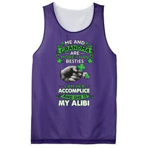 Me And Grandma Are More Than Besties Lucky Grandma And Grandkids Mesh Reversible Basketball Jersey Tank