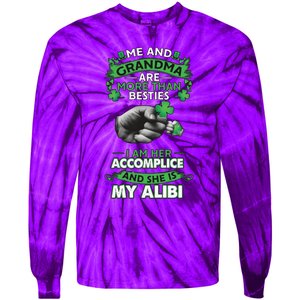 Me And Grandma Are More Than Besties Lucky Grandma And Grandkids Tie-Dye Long Sleeve Shirt