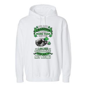 Me And Grandma Are More Than Besties Lucky Grandma And Grandkids Garment-Dyed Fleece Hoodie