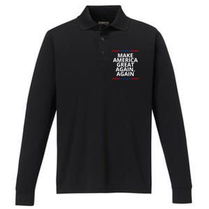 Make America Great Again. Again Performance Long Sleeve Polo