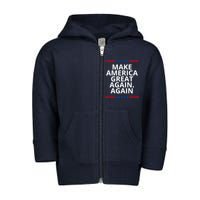 Make America Great Again. Again Toddler Zip Fleece Hoodie