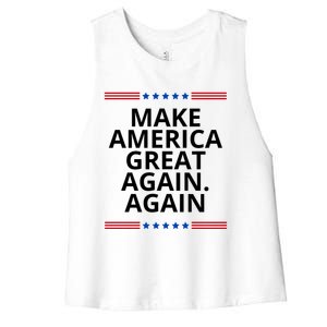 Make America Great Again. Again Women's Racerback Cropped Tank