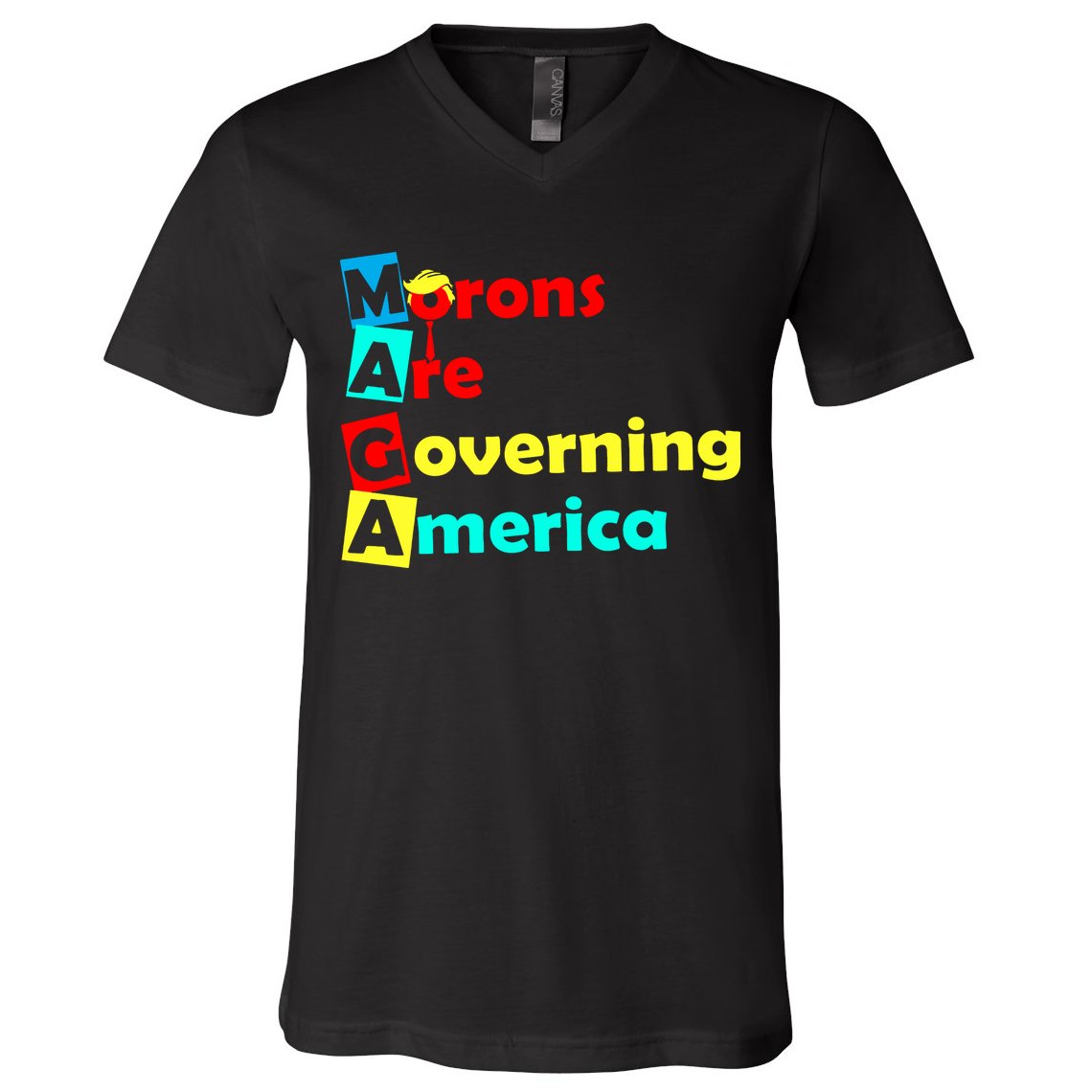 Morons Are Governing America V-Neck T-Shirt