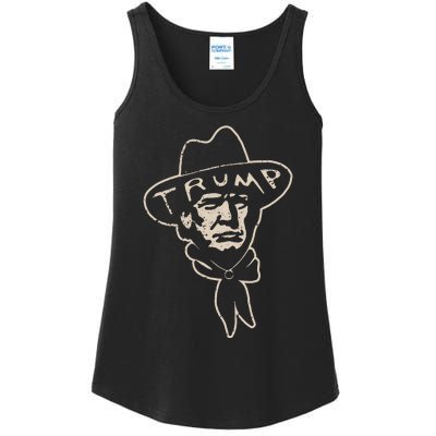 Make America Great Again Trump Cowboy Ladies Essential Tank