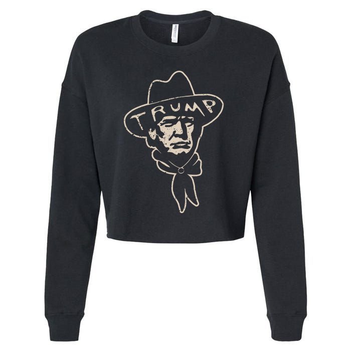 Make America Great Again Trump Cowboy Cropped Pullover Crew