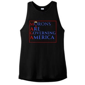 Morons Are Governing America Anti Trump Political Ladies PosiCharge Tri-Blend Wicking Tank