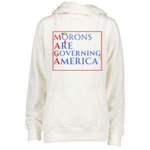 Morons Are Governing America Anti Trump Political Womens Funnel Neck Pullover Hood