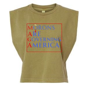 Morons Are Governing America Anti Trump Political Garment-Dyed Women's Muscle Tee