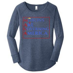 Morons Are Governing America Anti Trump Political Women's Perfect Tri Tunic Long Sleeve Shirt