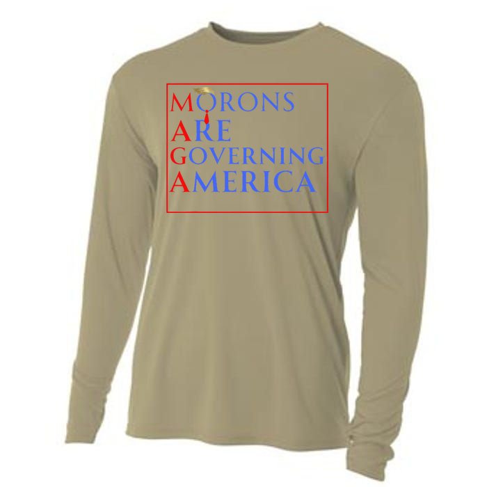 Morons Are Governing America Anti Trump Political Cooling Performance Long Sleeve Crew