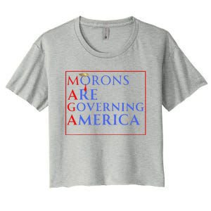 Morons Are Governing America Anti Trump Political Women's Crop Top Tee