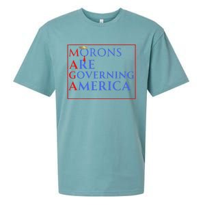 Morons Are Governing America Anti Trump Political Sueded Cloud Jersey T-Shirt