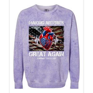 Making Arteries Great Again Cardiac Cath Lab Colorblast Crewneck Sweatshirt