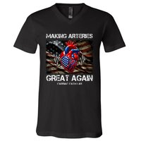 Making Arteries Great Again Cardiac Cath Lab V-Neck T-Shirt