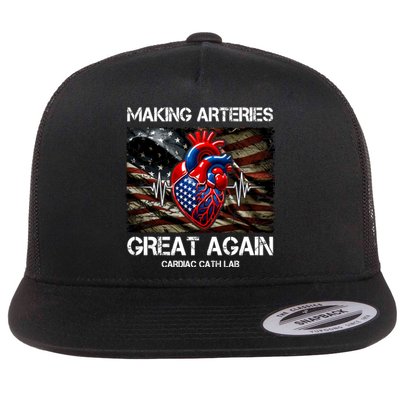 Making Arteries Great Again Cardiac Cath Lab Flat Bill Trucker Hat