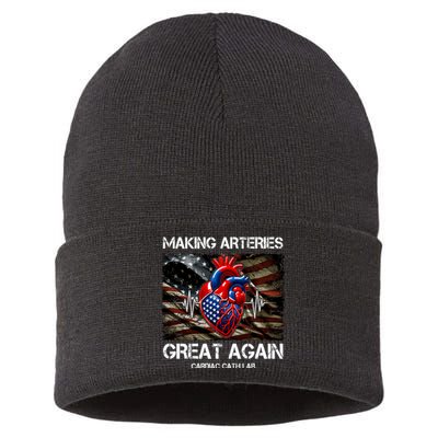 Making Arteries Great Again Cardiac Cath Lab Sustainable Knit Beanie