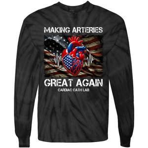 Making Arteries Great Again Cardiac Cath Lab Tie-Dye Long Sleeve Shirt