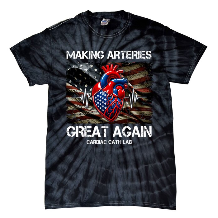 Making Arteries Great Again Cardiac Cath Lab Tie-Dye T-Shirt